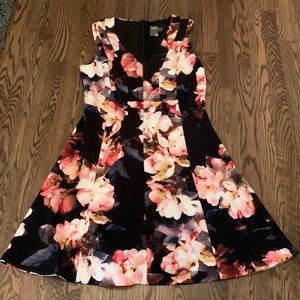 Taylor floral fit and flare v-neck dress size 12.  Excellent condition!!